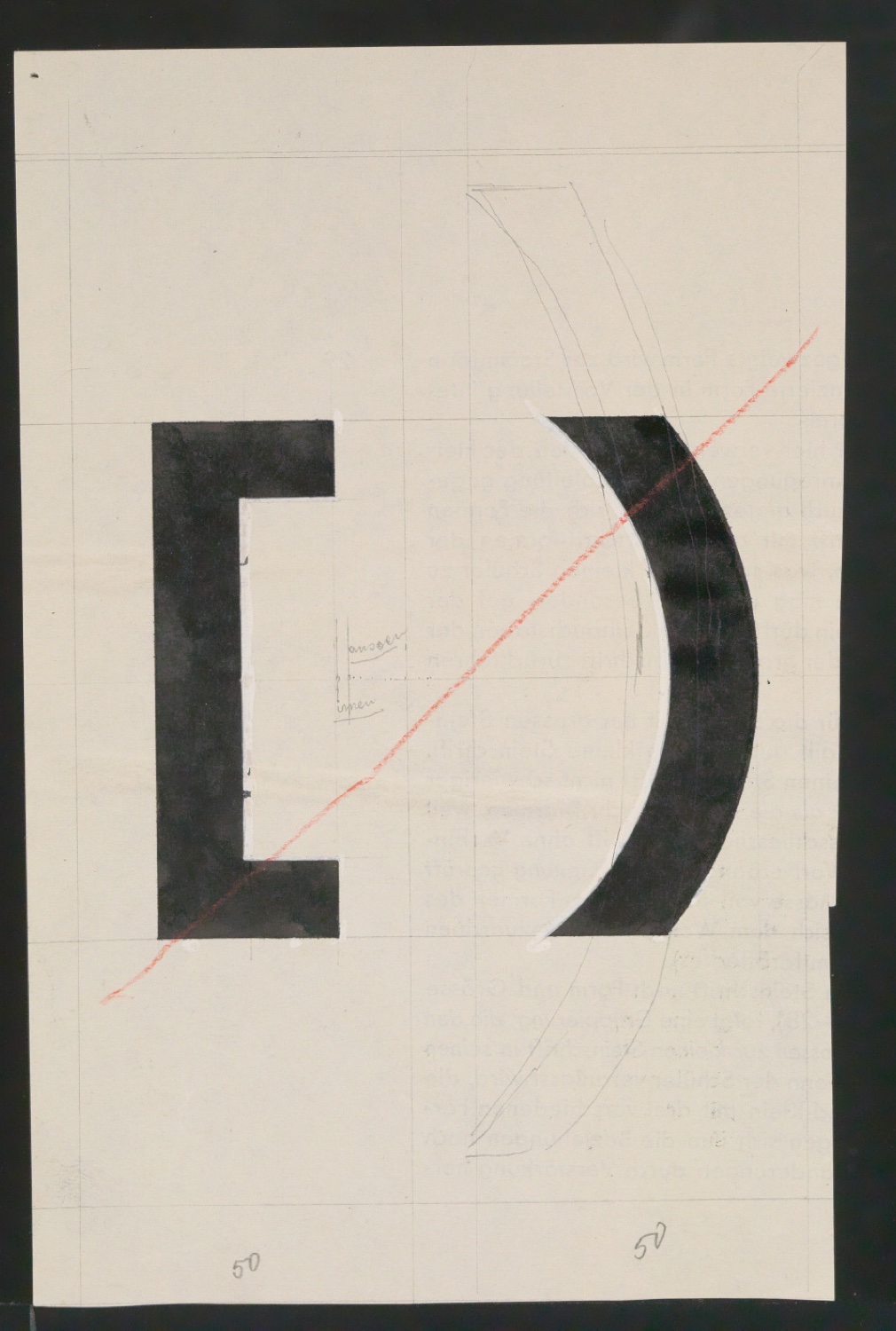 Entwurfszeichnungen Uhertype Fette Ramses — Blatt 55