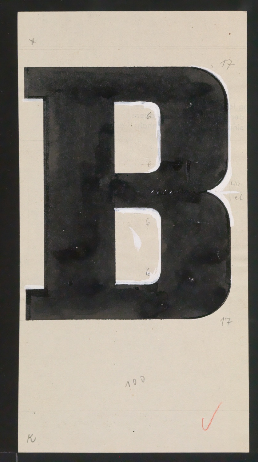 Entwurfszeichnungen Uhertype Fette Ramses — Blatt 69
