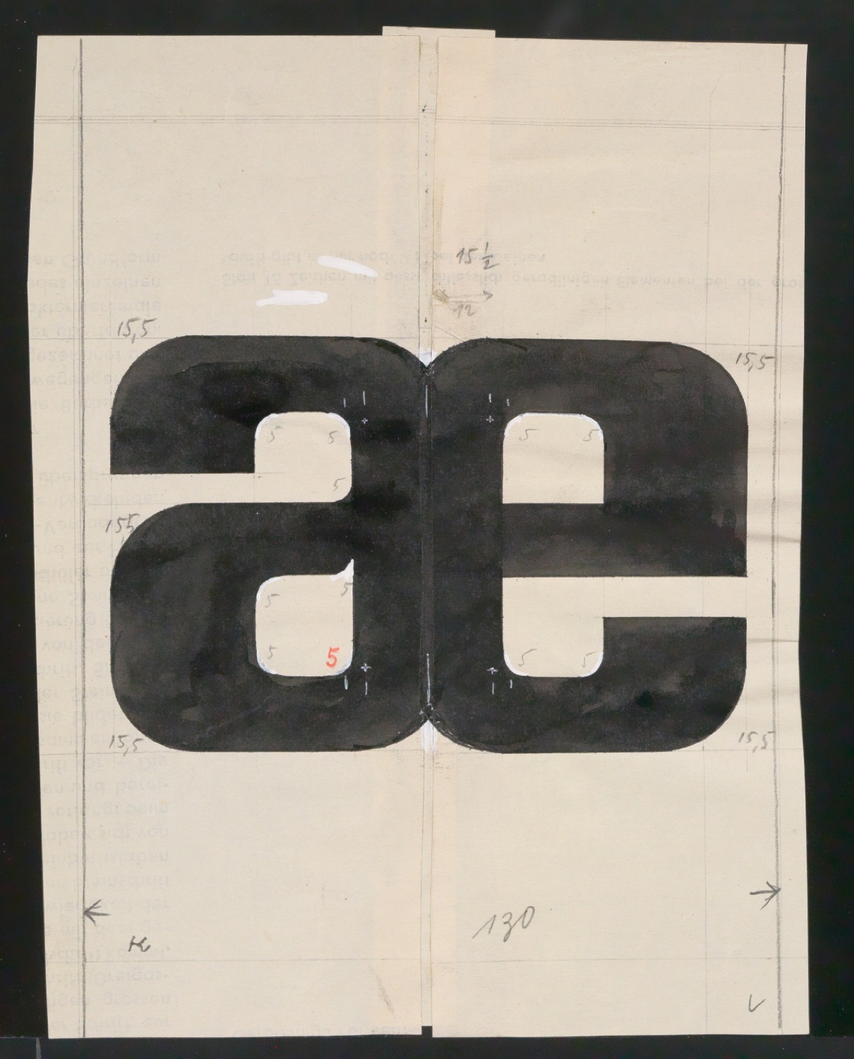 Entwurfszeichnungen Uhertype Fette Ramses — Blatt 85