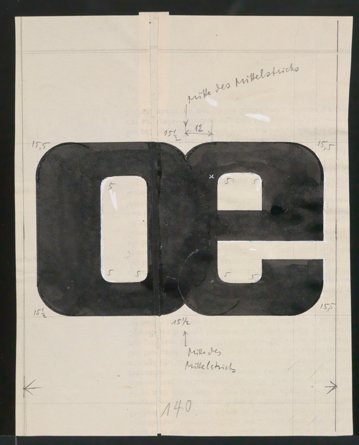 Entwurfszeichnungen Uhertype Fette Ramses — Blatt 87