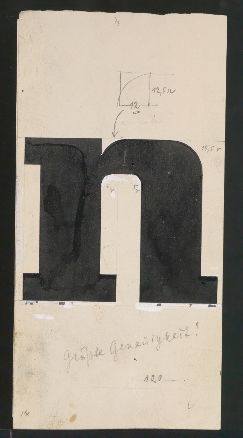 Entwurfszeichnungen Uhertype Fette Ramses — Blatt 95