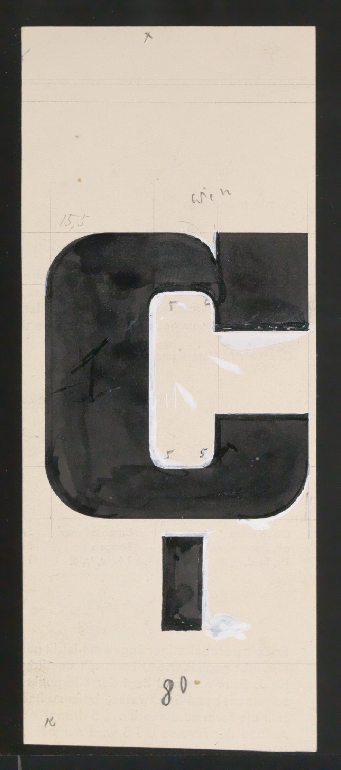 Entwurfszeichnungen Uhertype Fette Ramses — Blatt 97