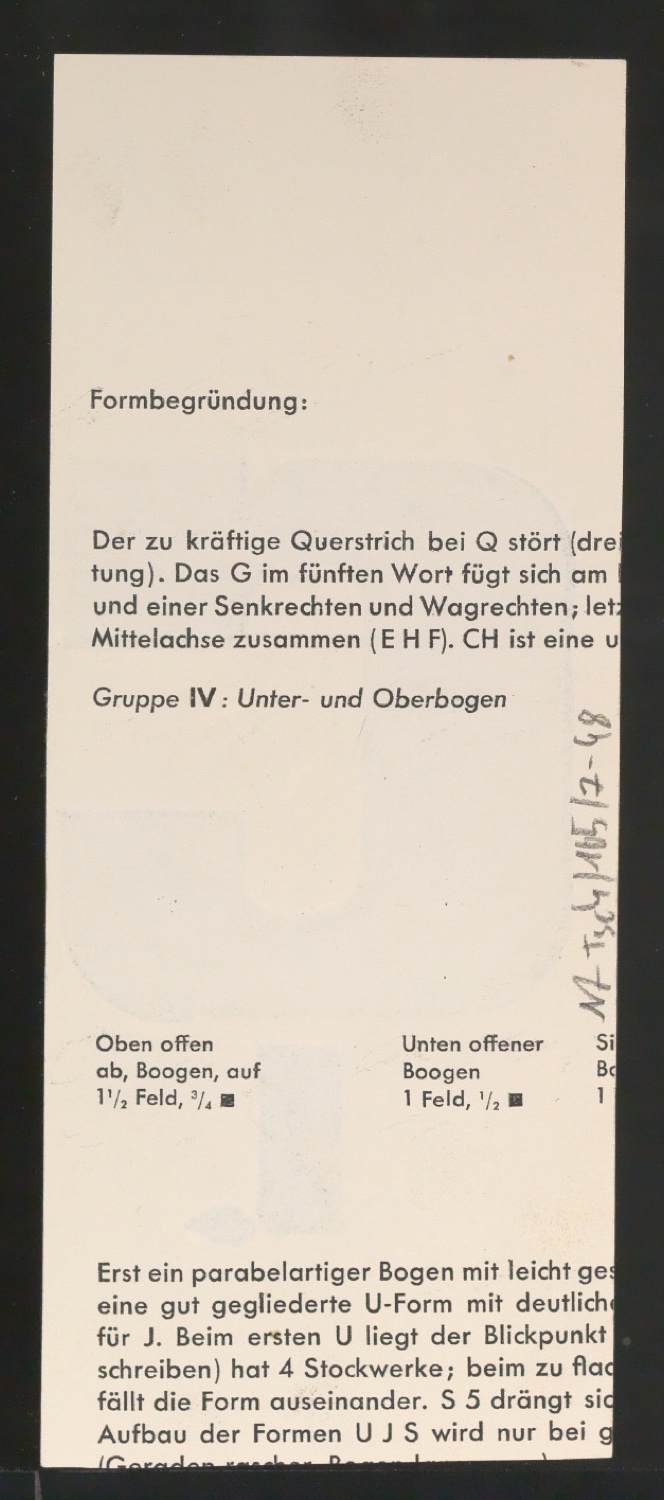 Entwurfszeichnungen Uhertype Fette Ramses — Blatt 98