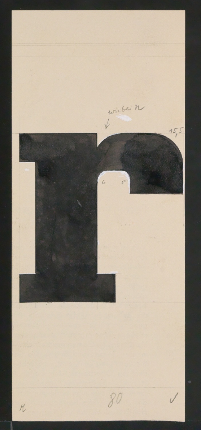 Entwurfszeichnungen Uhertype Fette Ramses — Blatt 99