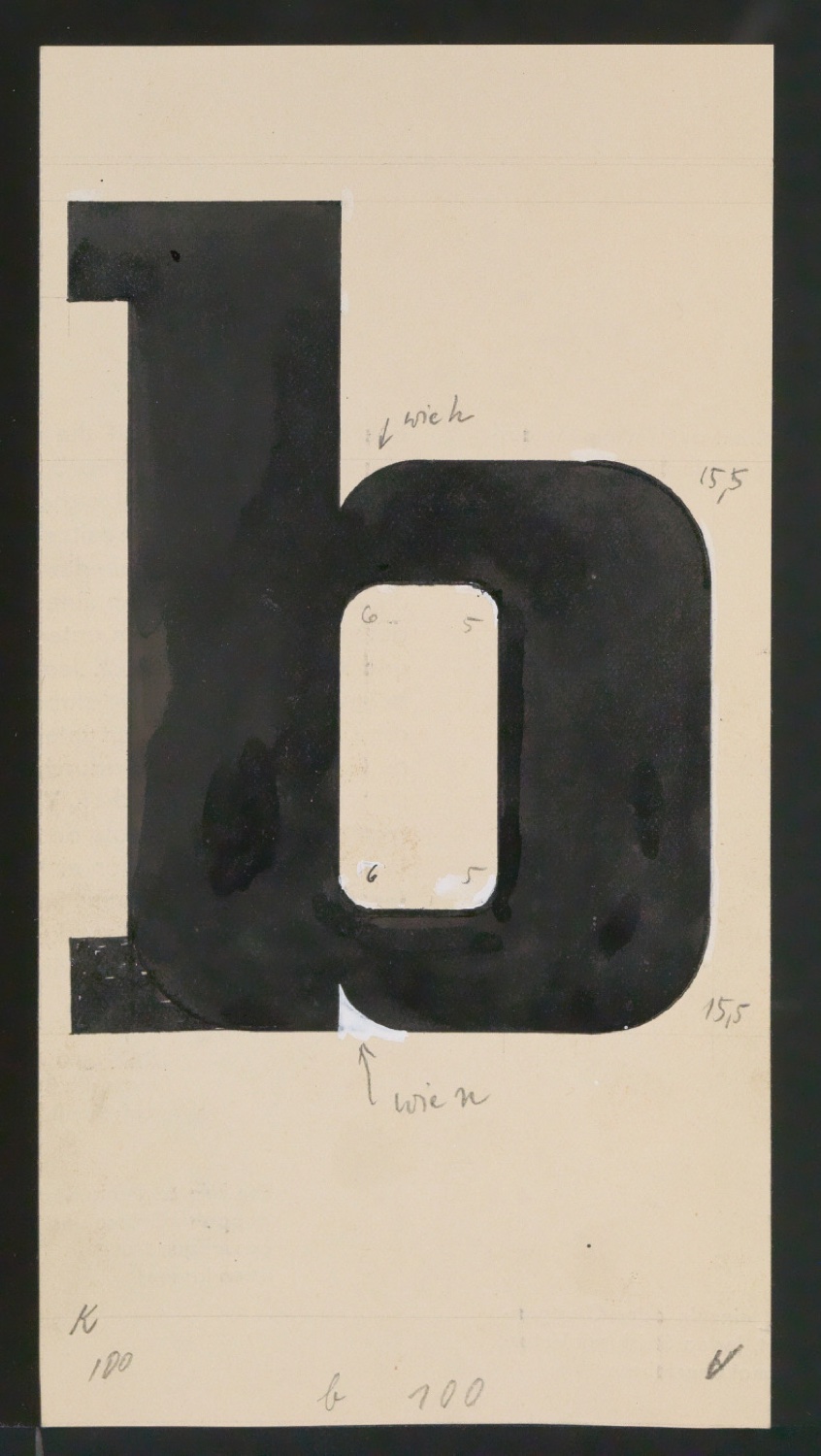 Entwurfszeichnungen Uhertype Fette Ramses — Blatt 101
