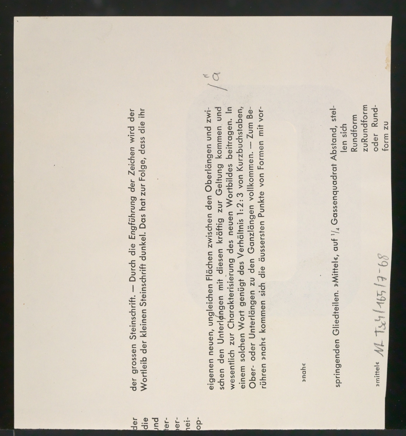 Entwurfszeichnungen Uhertype Fette Ramses — Blatt 138