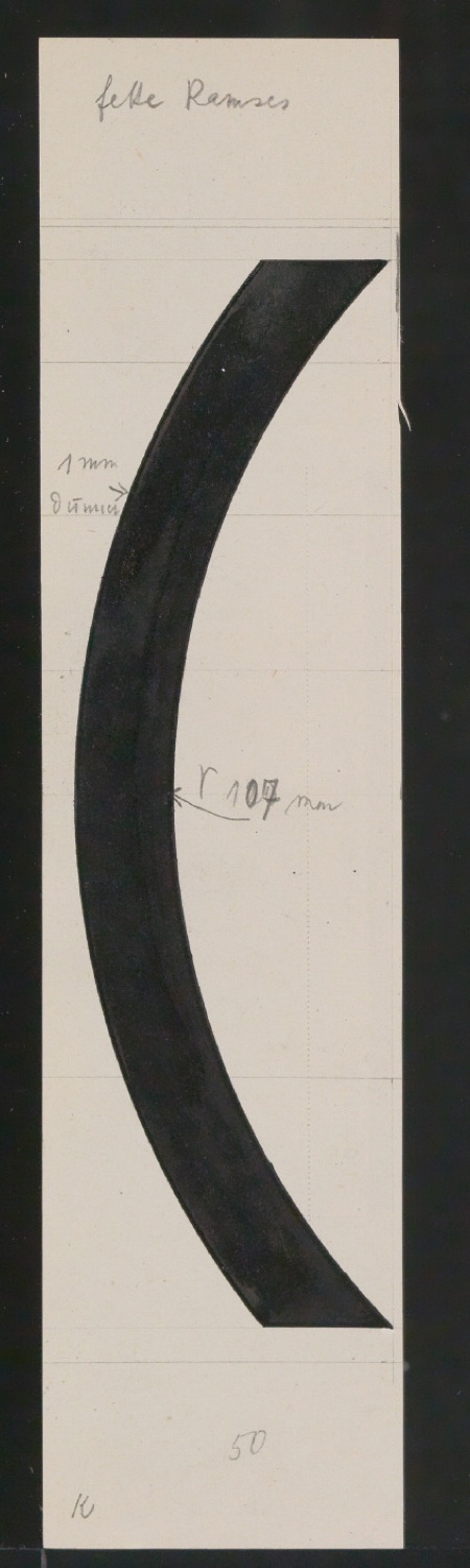 Entwurfszeichnungen Uhertype Fette Ramses — Blatt 145