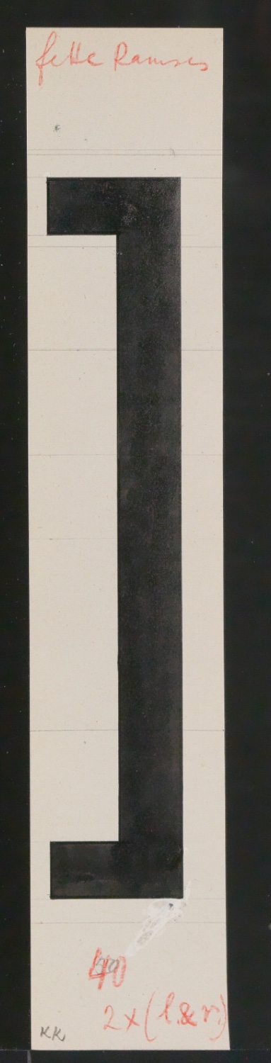 Entwurfszeichnungen Uhertype Fette Ramses — Blatt 147
