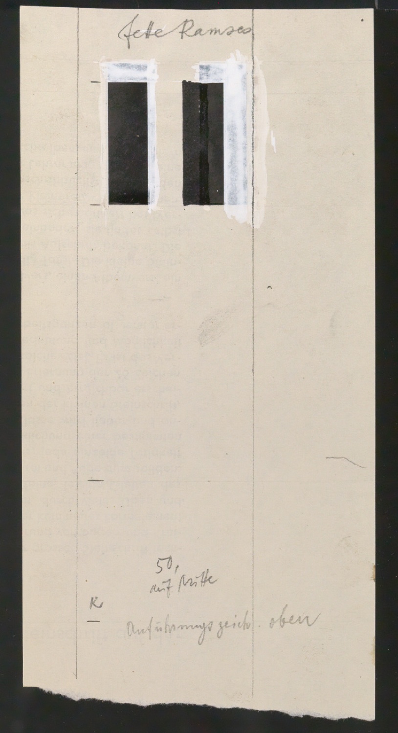 Entwurfszeichnungen Uhertype Fette Ramses — Blatt 151