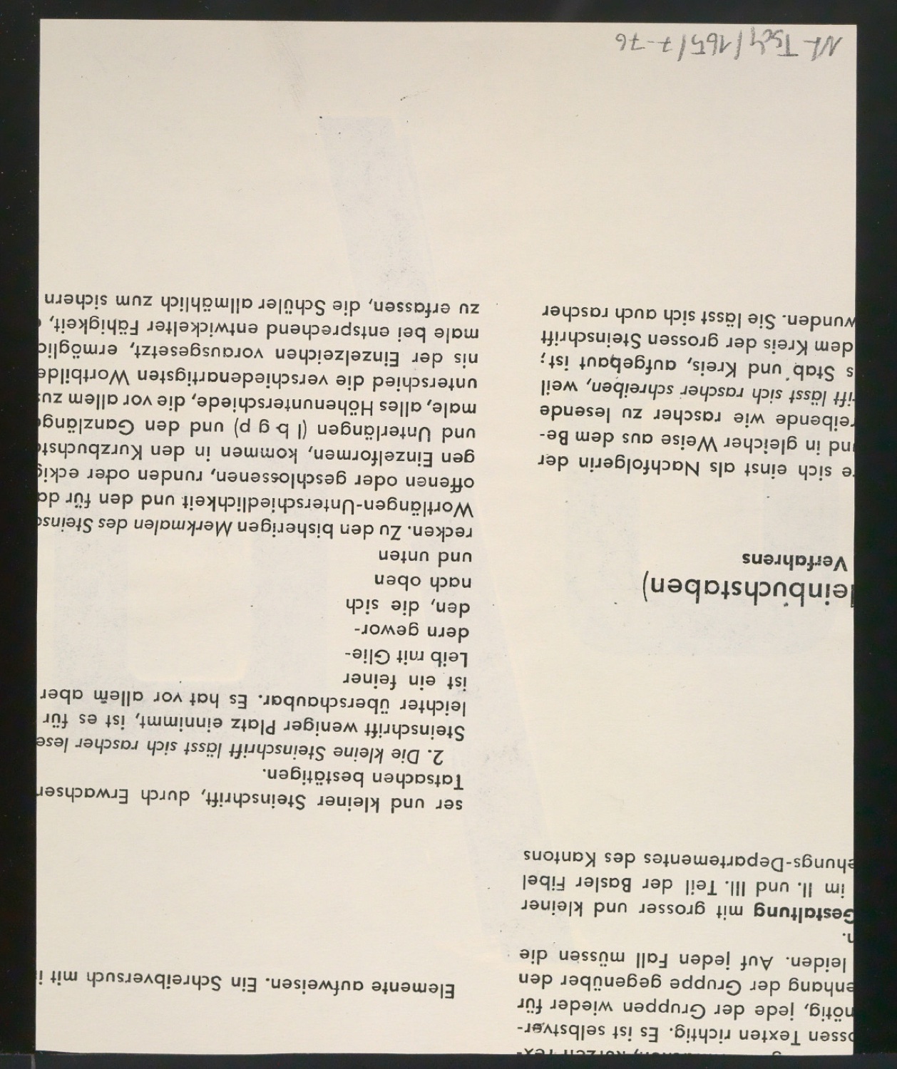 Entwurfszeichnungen Uhertype Fette Ramses — Blatt 154