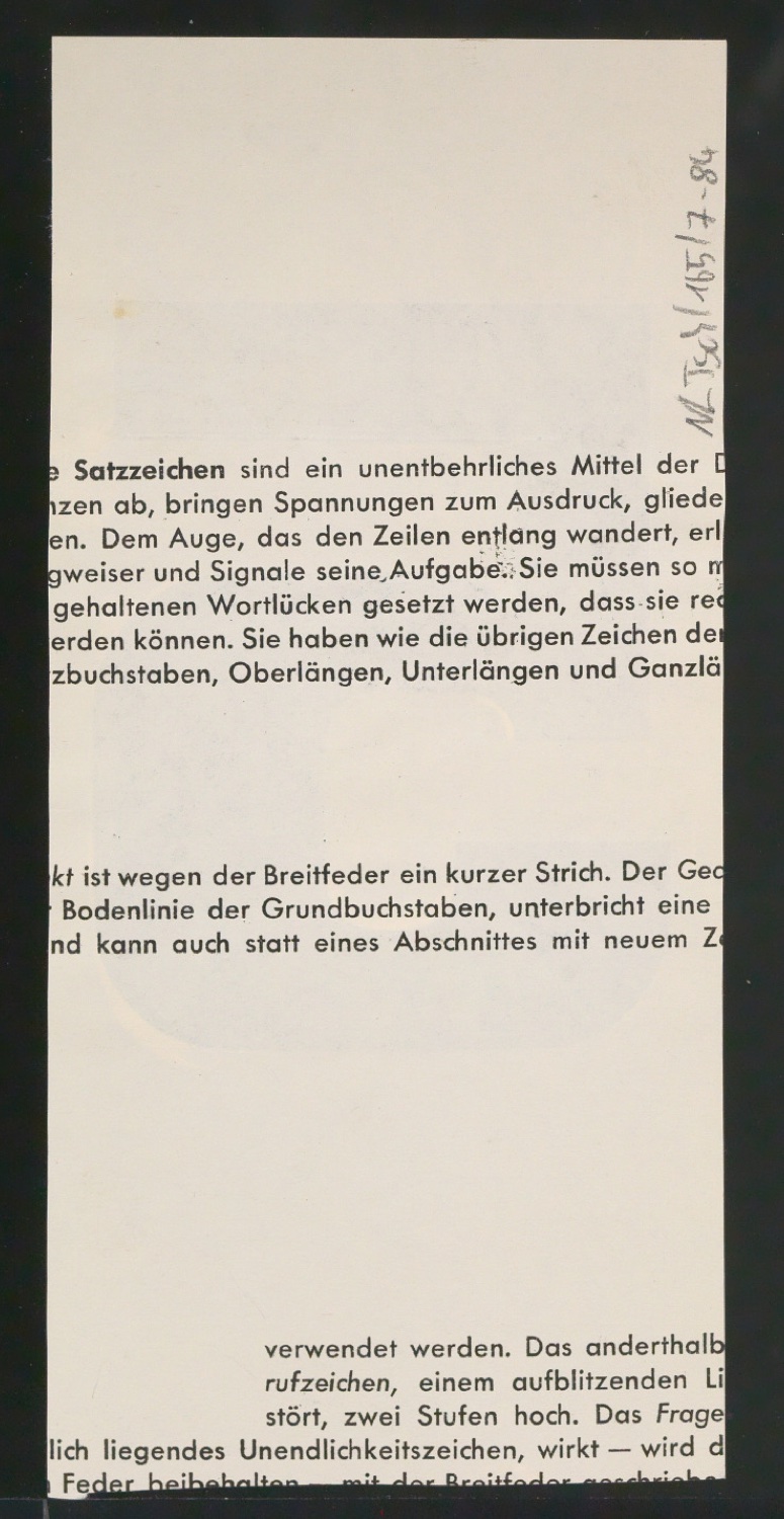 Entwurfszeichnungen Uhertype Fette Ramses — Blatt 170