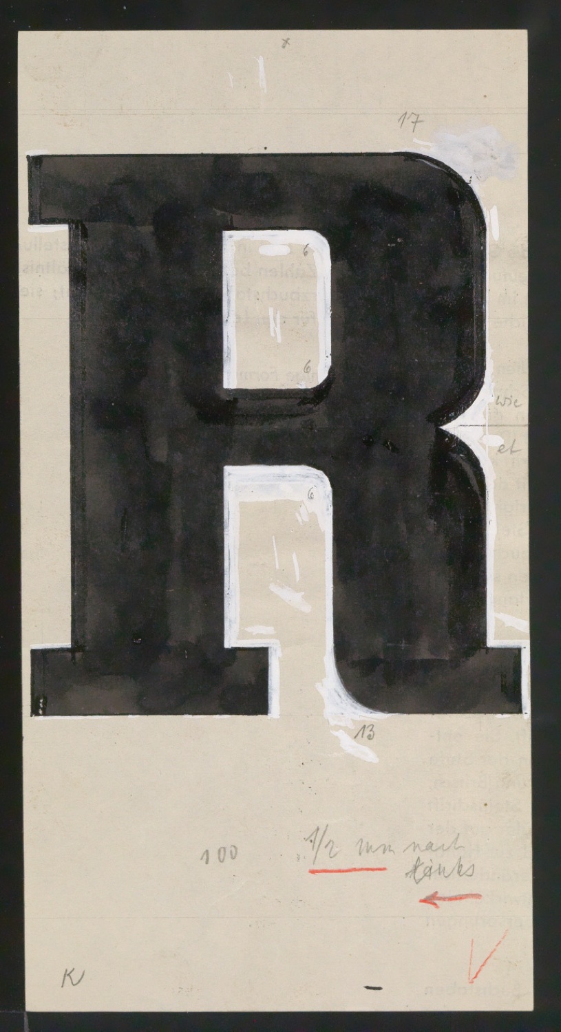 Entwurfszeichnungen Uhertype Fette Ramses — Blatt 179