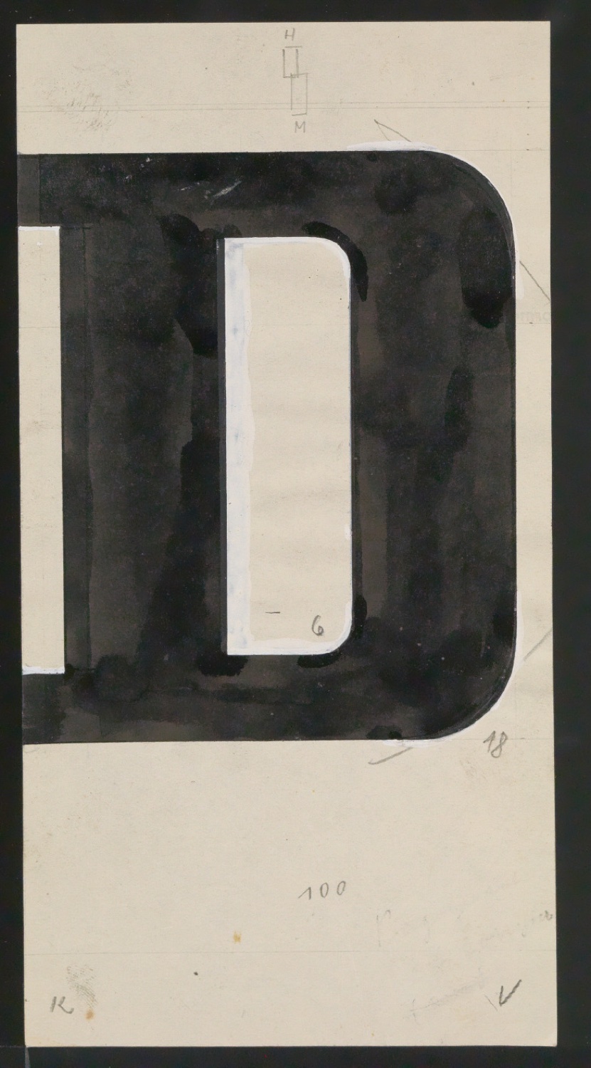 Entwurfszeichnungen Uhertype Fette Ramses — Blatt 183