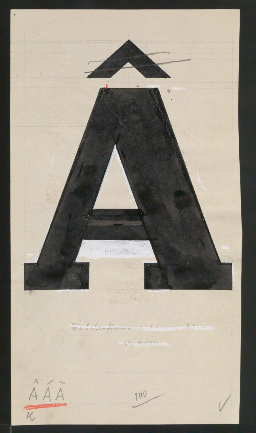 Entwurfszeichnungen Uhertype Fette Ramses — Blatt 185