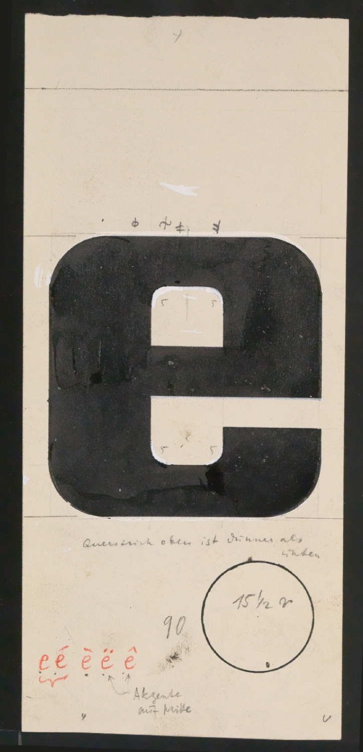 Entwurfszeichnungen Uhertype Fette Ramses — Blatt 189
