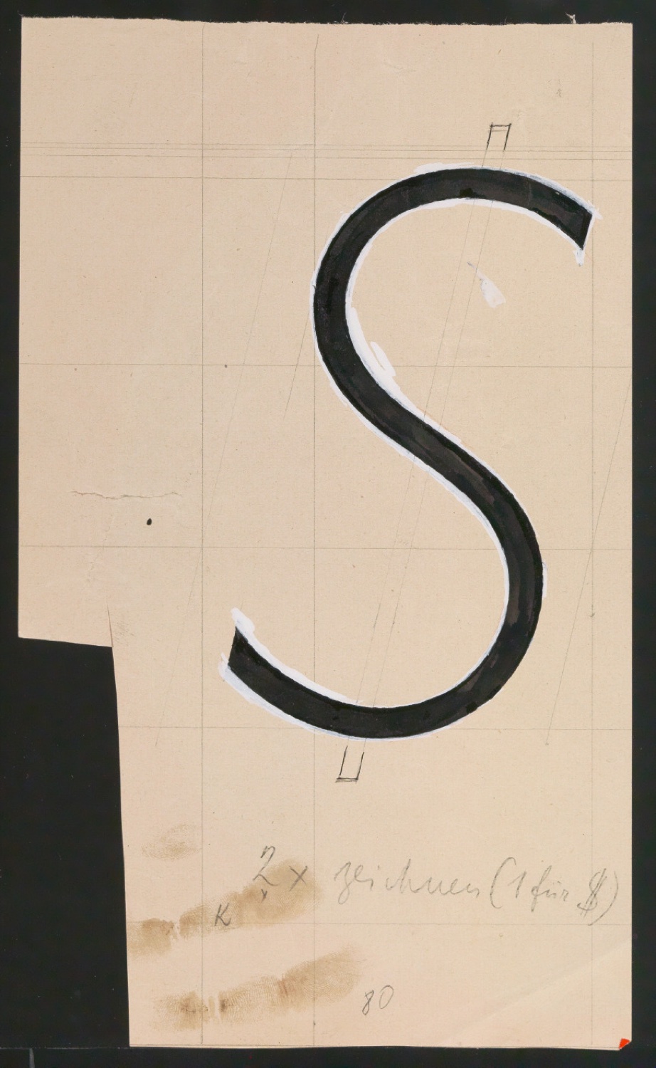 Entwurfszeichnungen Uhertype Magere Grotesk Kursiv — Blatt 1