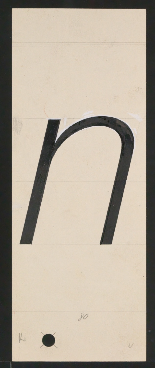 Entwurfszeichnungen Uhertype Magere Grotesk Kursiv — Blatt 3