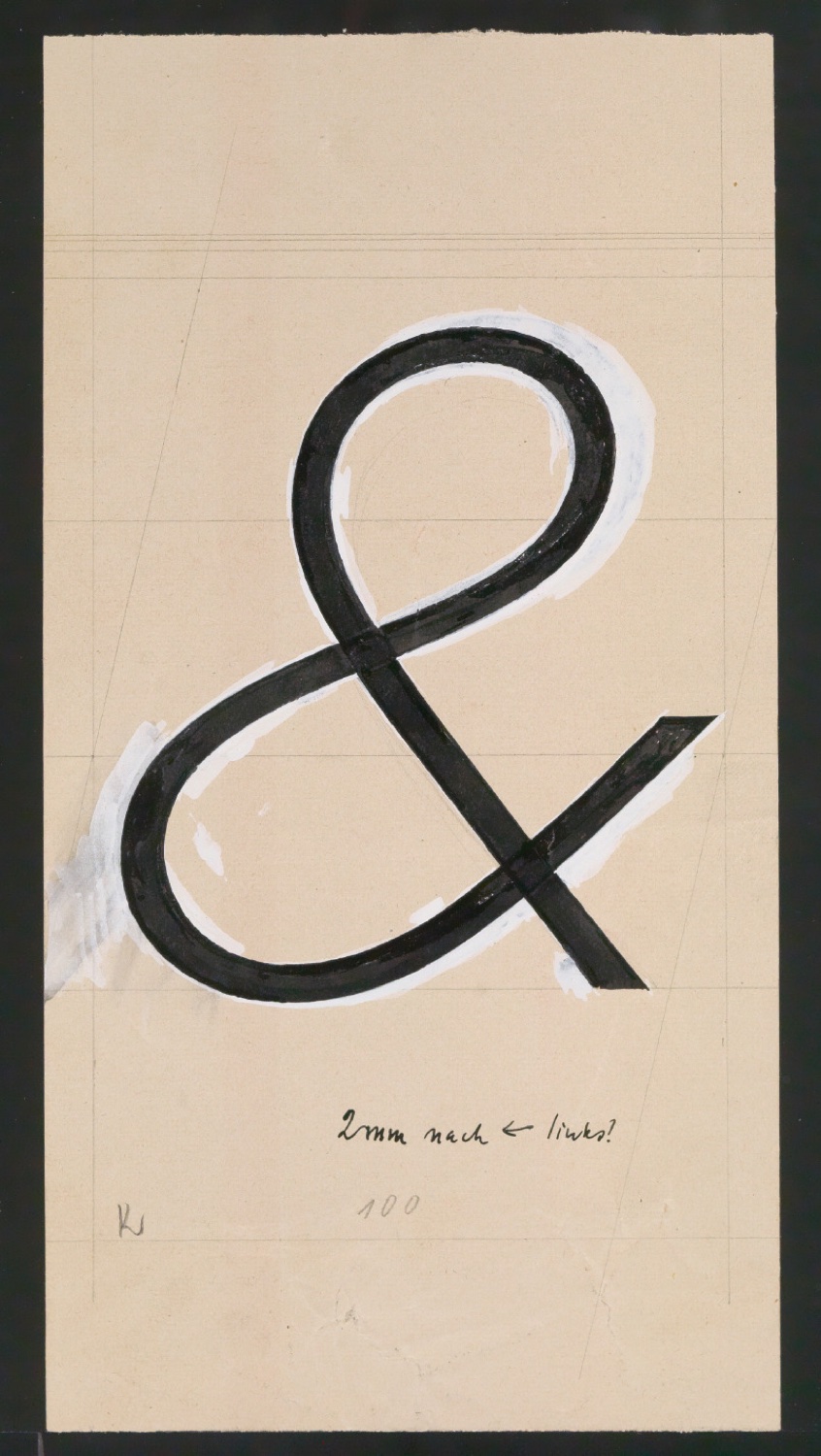 Entwurfszeichnungen Uhertype Magere Grotesk Kursiv — Blatt 7