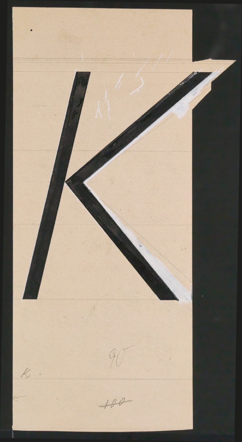 Entwurfszeichnungen Uhertype Magere Grotesk Kursiv — Blatt 9