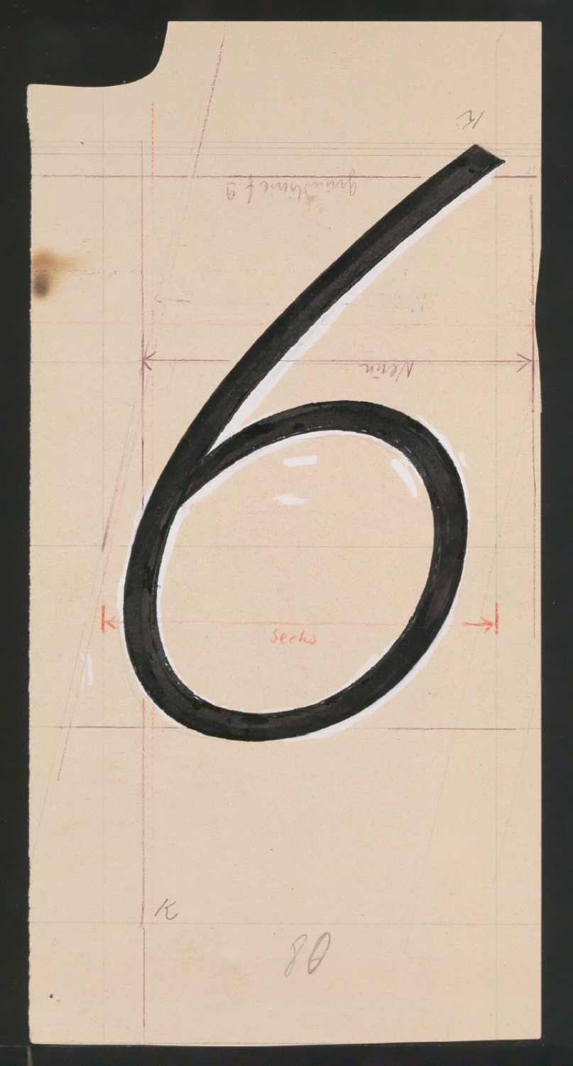 Entwurfszeichnungen Uhertype Magere Grotesk Kursiv — Blatt 17