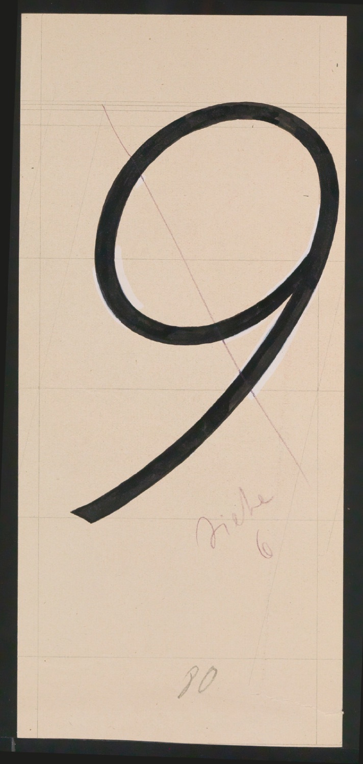 Entwurfszeichnungen Uhertype Magere Grotesk Kursiv — Blatt 19
