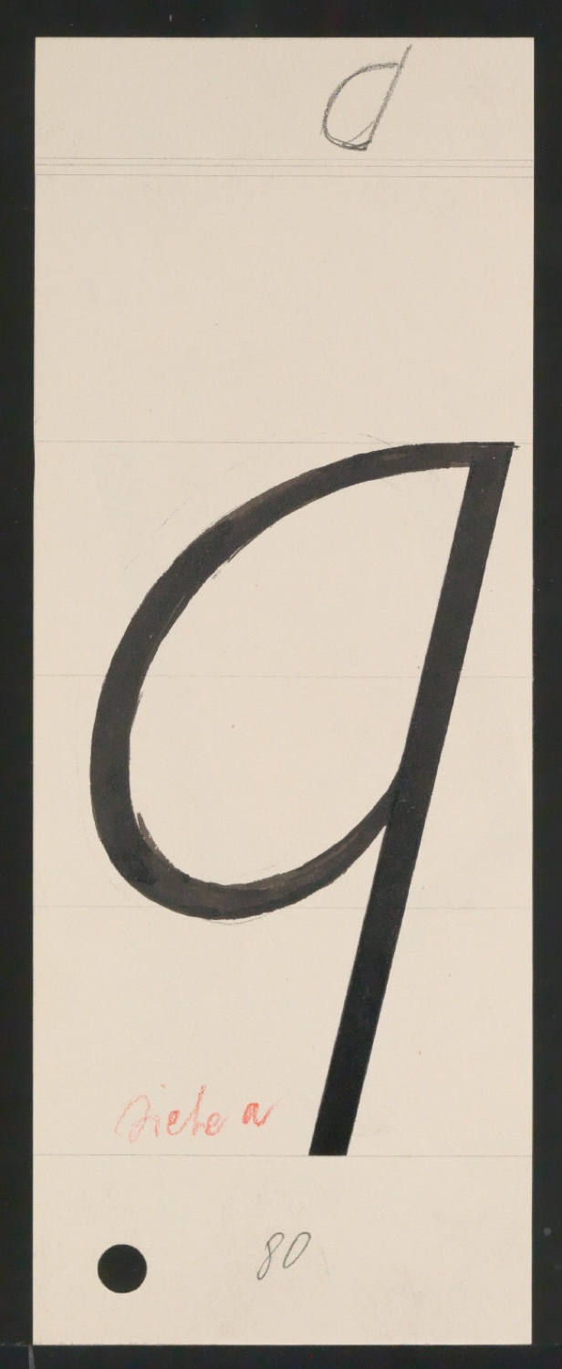 Entwurfszeichnungen Uhertype Magere Grotesk Kursiv — Blatt 27