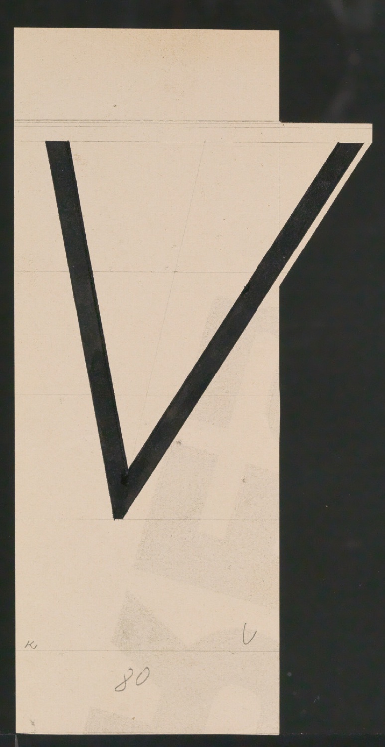 Entwurfszeichnungen Uhertype Magere Grotesk Kursiv — Blatt 47