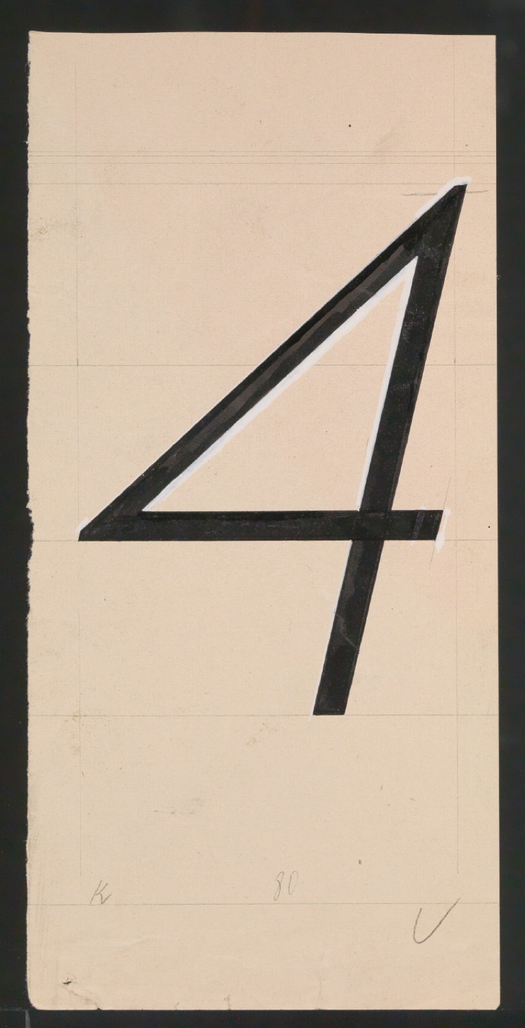 Entwurfszeichnungen Uhertype Magere Grotesk Kursiv — Blatt 55