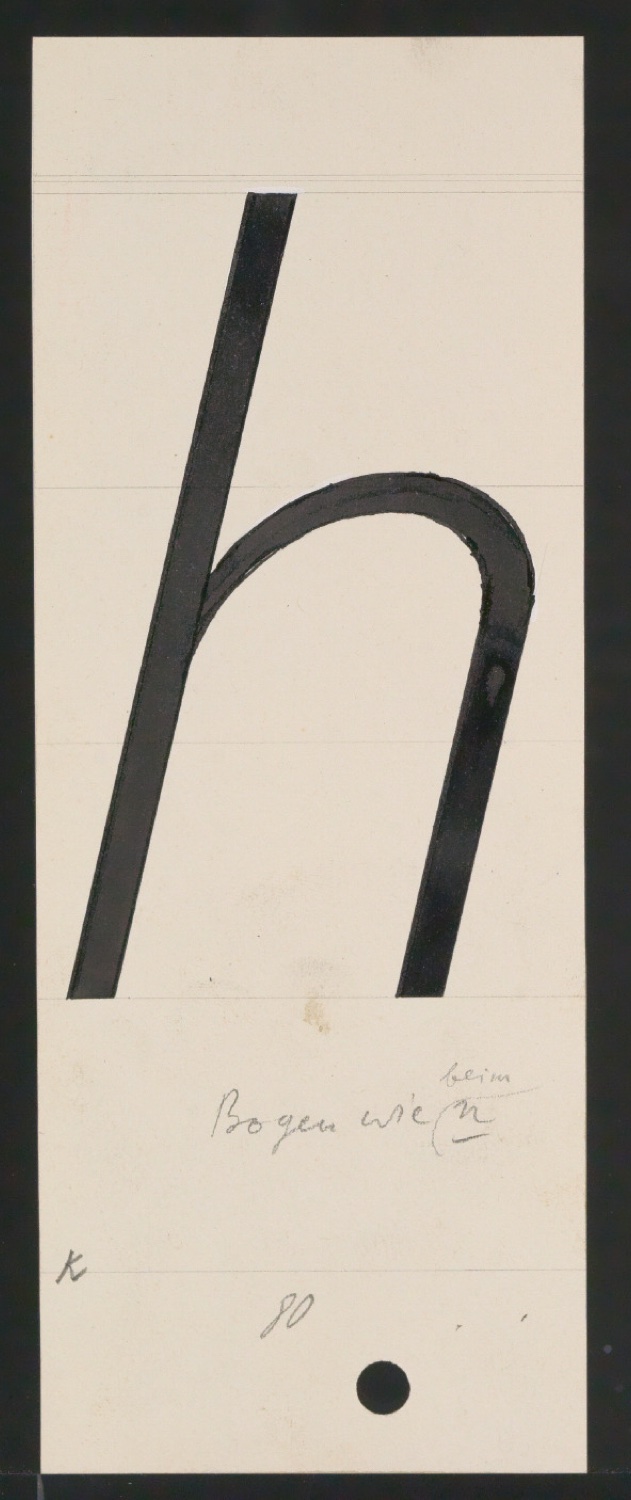 Entwurfszeichnungen Uhertype Magere Grotesk Kursiv — Blatt 57
