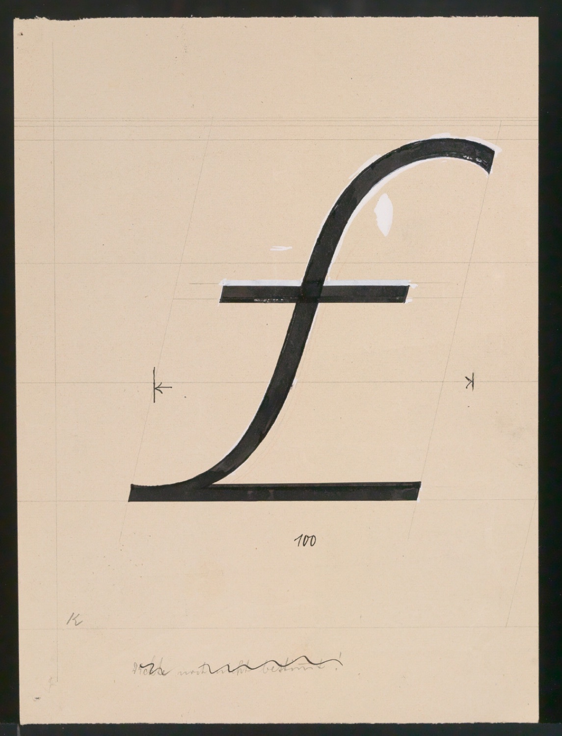 Entwurfszeichnungen Uhertype Magere Grotesk Kursiv — Blatt 59