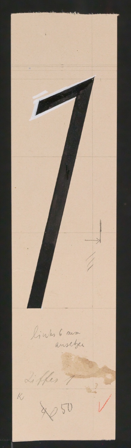Entwurfszeichnungen Uhertype Magere Grotesk Kursiv — Blatt 61
