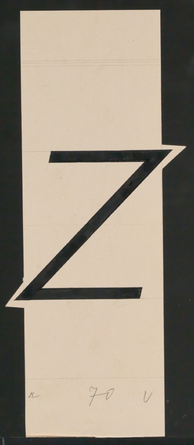 Entwurfszeichnungen Uhertype Magere Grotesk Kursiv — Blatt 65