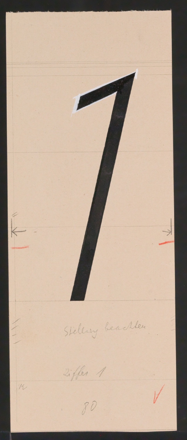 Entwurfszeichnungen Uhertype Magere Grotesk Kursiv — Blatt 69