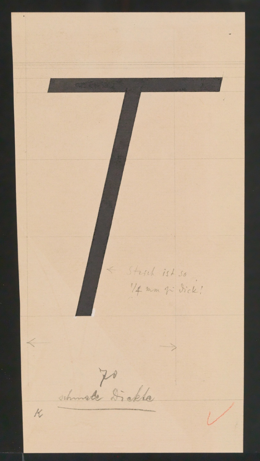 Entwurfszeichnungen Uhertype Magere Grotesk Kursiv — Blatt 87
