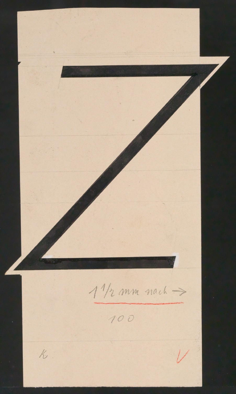 Entwurfszeichnungen Uhertype Magere Grotesk Kursiv — Blatt 93