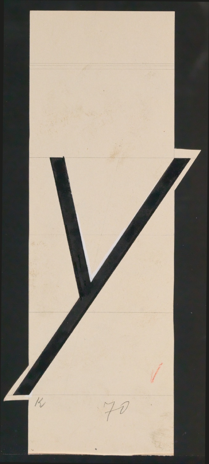 Entwurfszeichnungen Uhertype Magere Grotesk Kursiv — Blatt 95