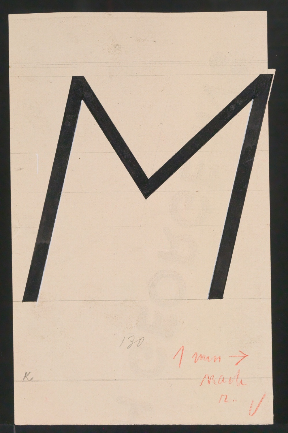 Entwurfszeichnungen Uhertype Magere Grotesk Kursiv — Blatt 97