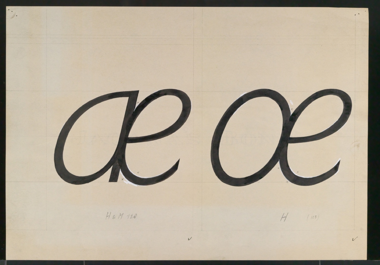Entwurfszeichnungen Uhertype Magere Grotesk Kursiv — Blatt 105