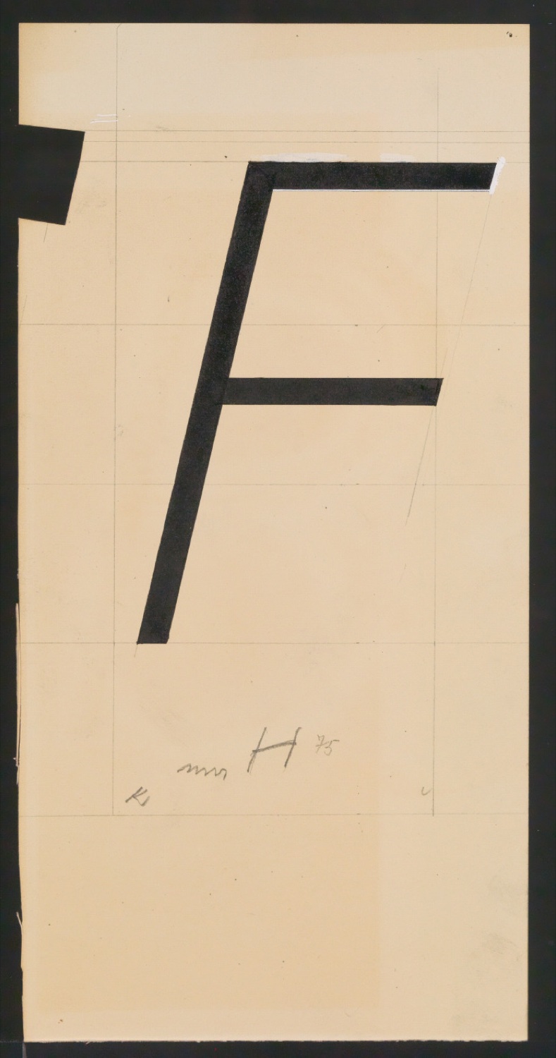 Entwurfszeichnungen Uhertype Magere Grotesk Kursiv — Blatt 115