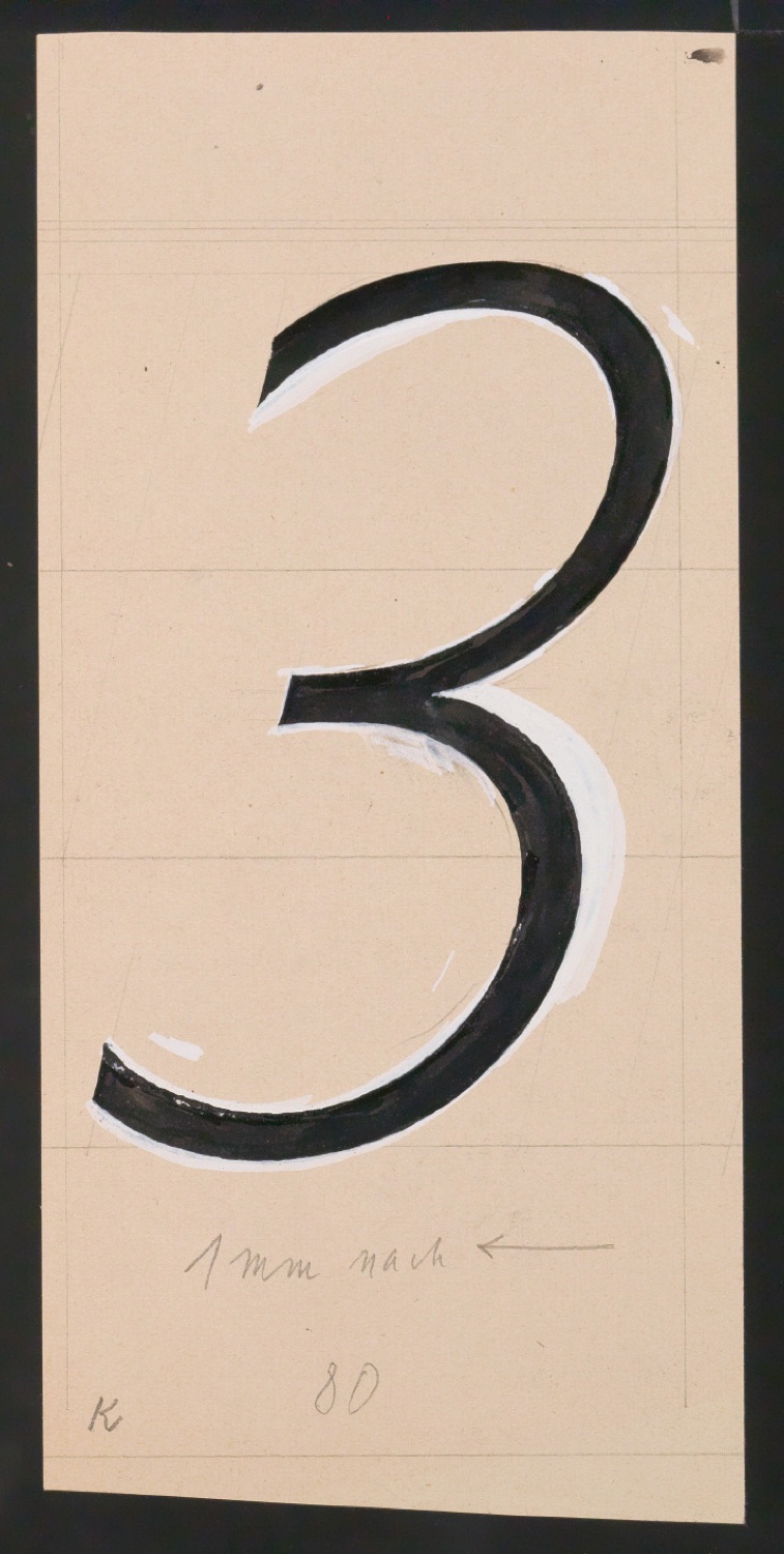 Entwurfszeichnungen Uhertype Magere Grotesk Kursiv — Blatt 119