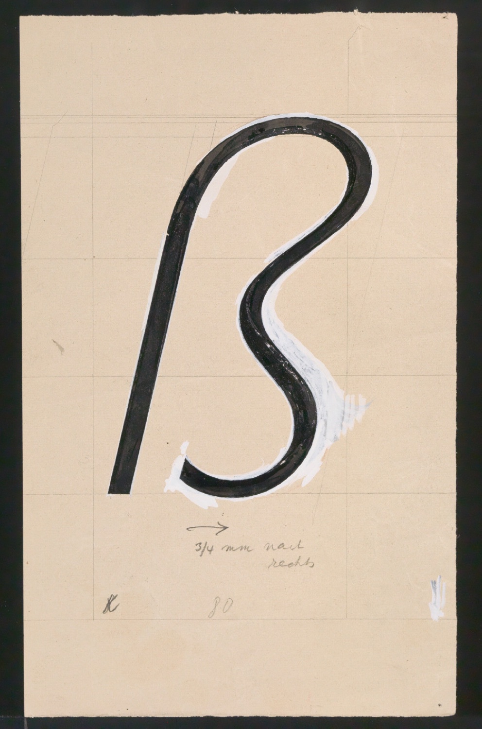 Entwurfszeichnungen Uhertype Magere Grotesk Kursiv — Blatt 127