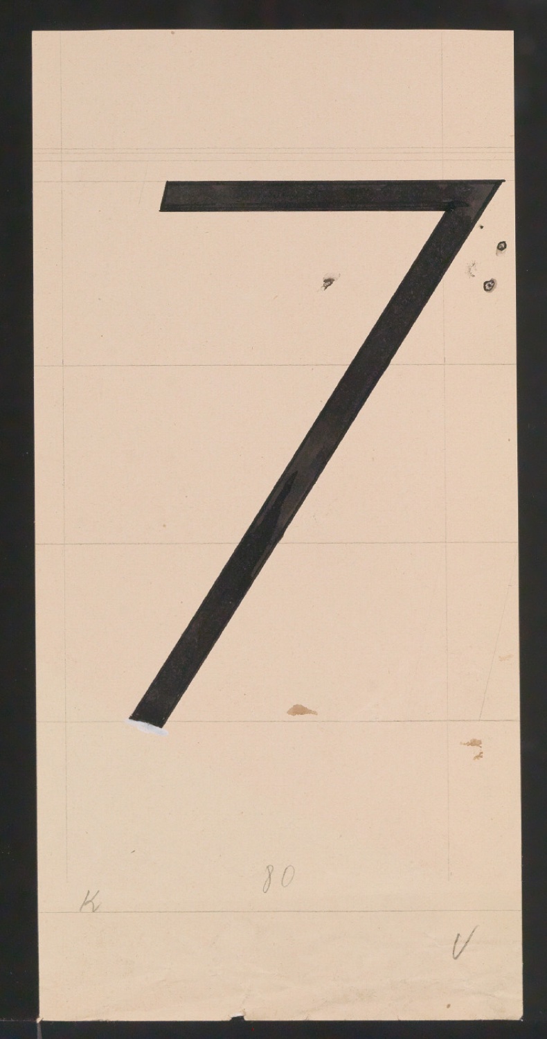 Entwurfszeichnungen Uhertype Magere Grotesk Kursiv — Blatt 129