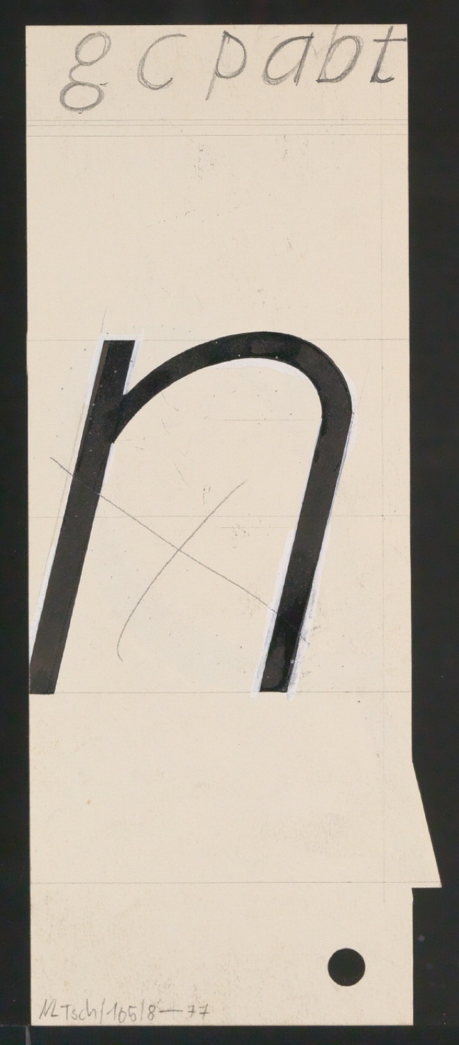 Entwurfszeichnungen Uhertype Magere Grotesk Kursiv — Blatt 152