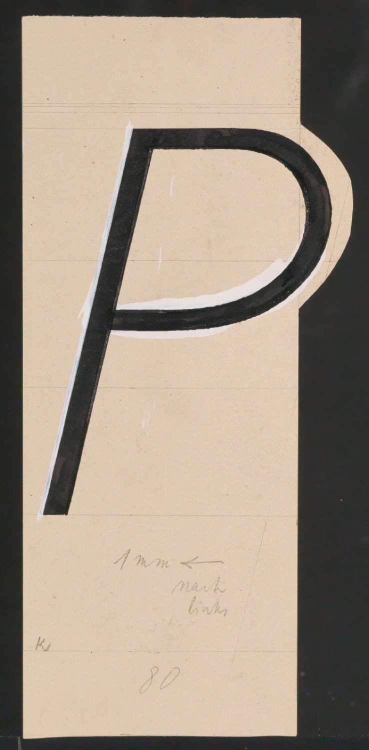 Entwurfszeichnungen Uhertype Magere Grotesk Kursiv — Blatt 153