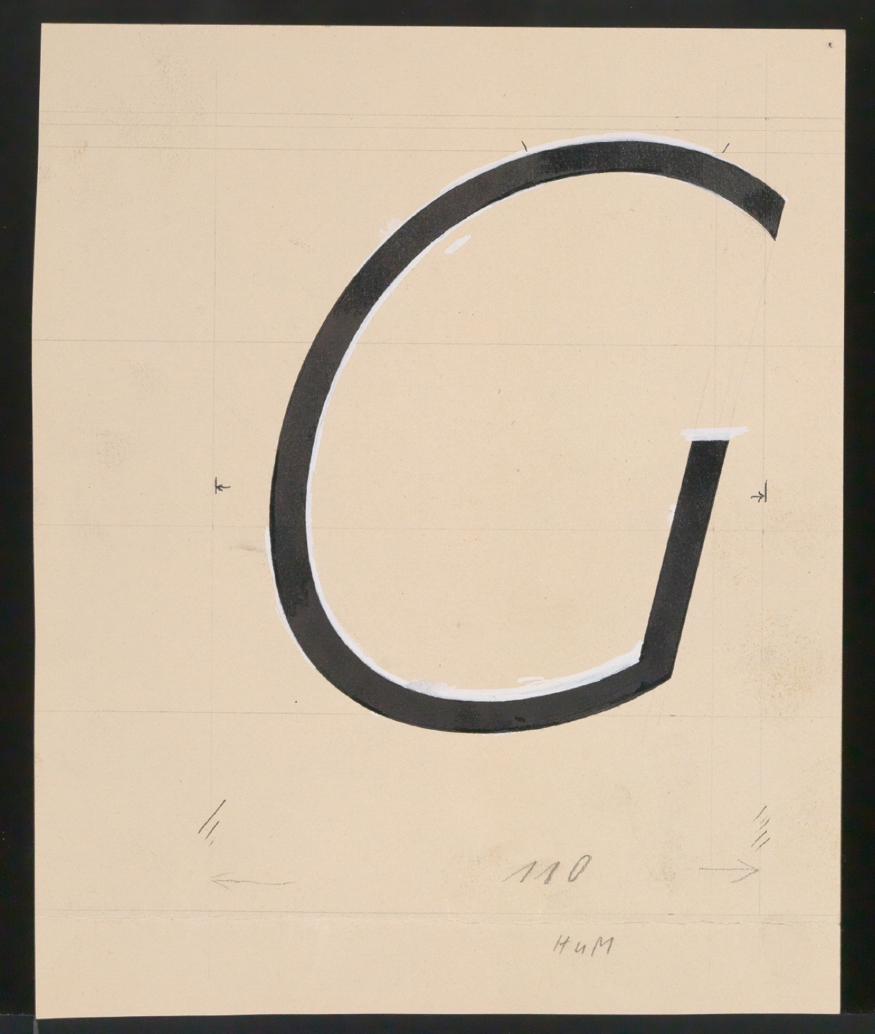 Entwurfszeichnungen Uhertype Magere Grotesk Kursiv — Blatt 155
