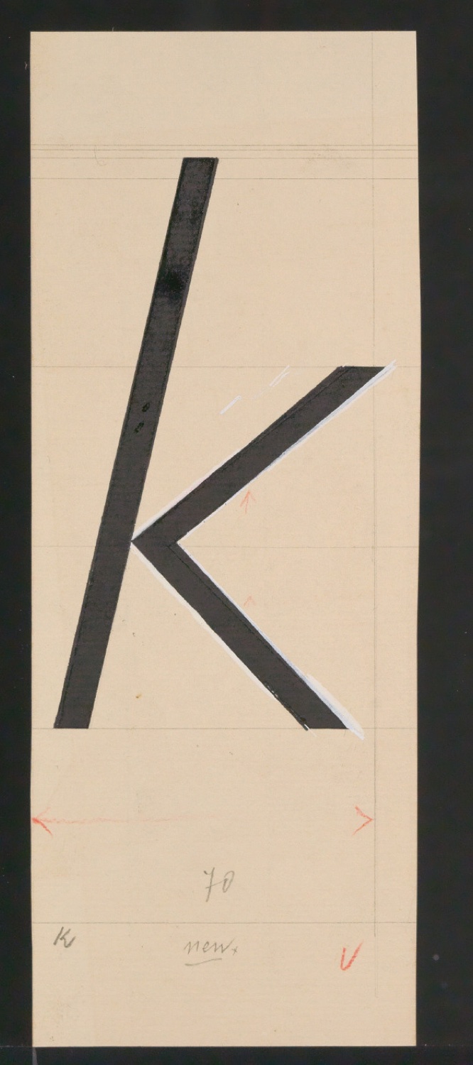 Entwurfszeichnungen Uhertype Magere Grotesk Kursiv — Blatt 163