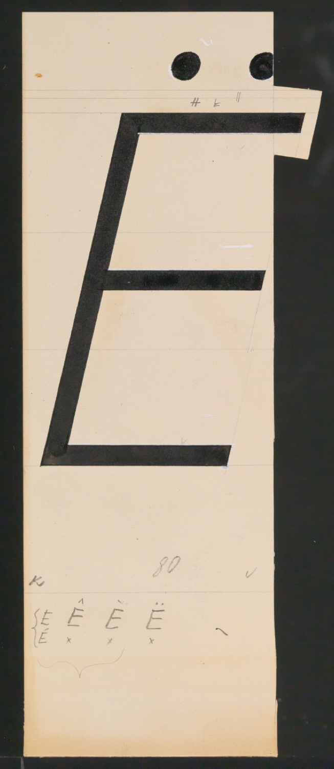 Entwurfszeichnungen Uhertype Magere Grotesk Kursiv — Blatt 173