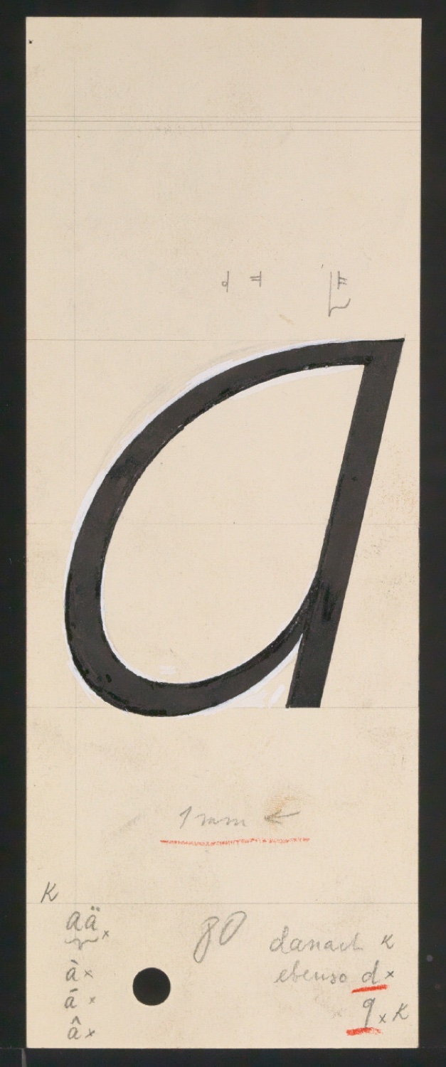 Entwurfszeichnungen Uhertype Magere Grotesk Kursiv — Blatt 175