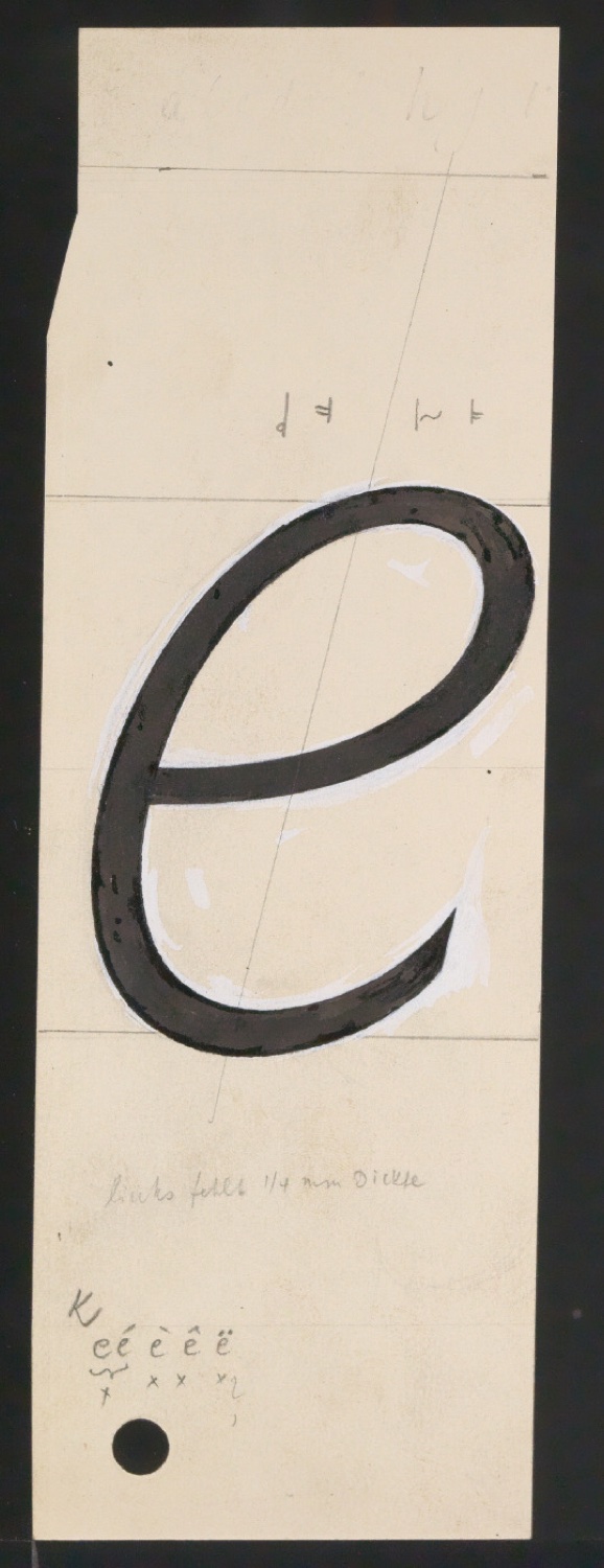 Entwurfszeichnungen Uhertype Magere Grotesk Kursiv — Blatt 179