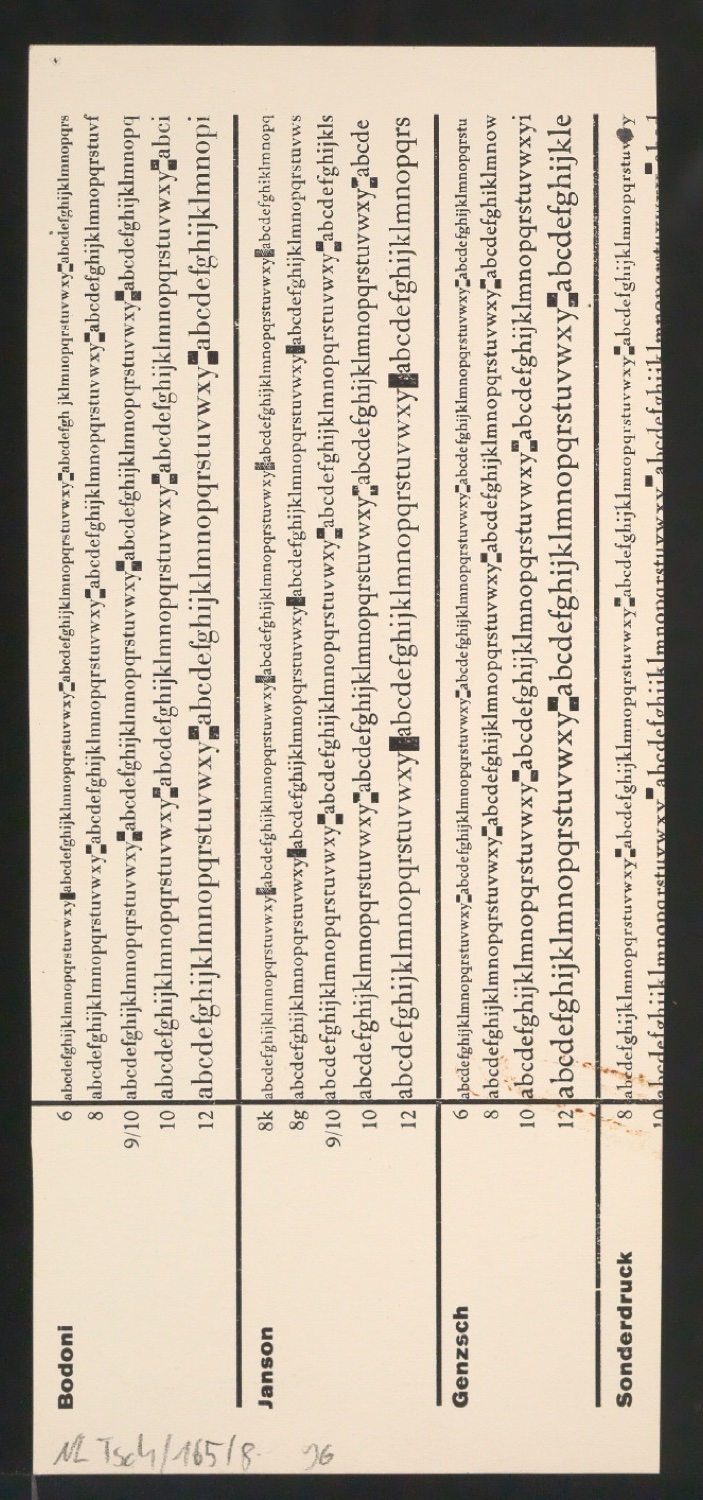 Entwurfszeichnungen Uhertype Magere Grotesk Kursiv — Blatt 188